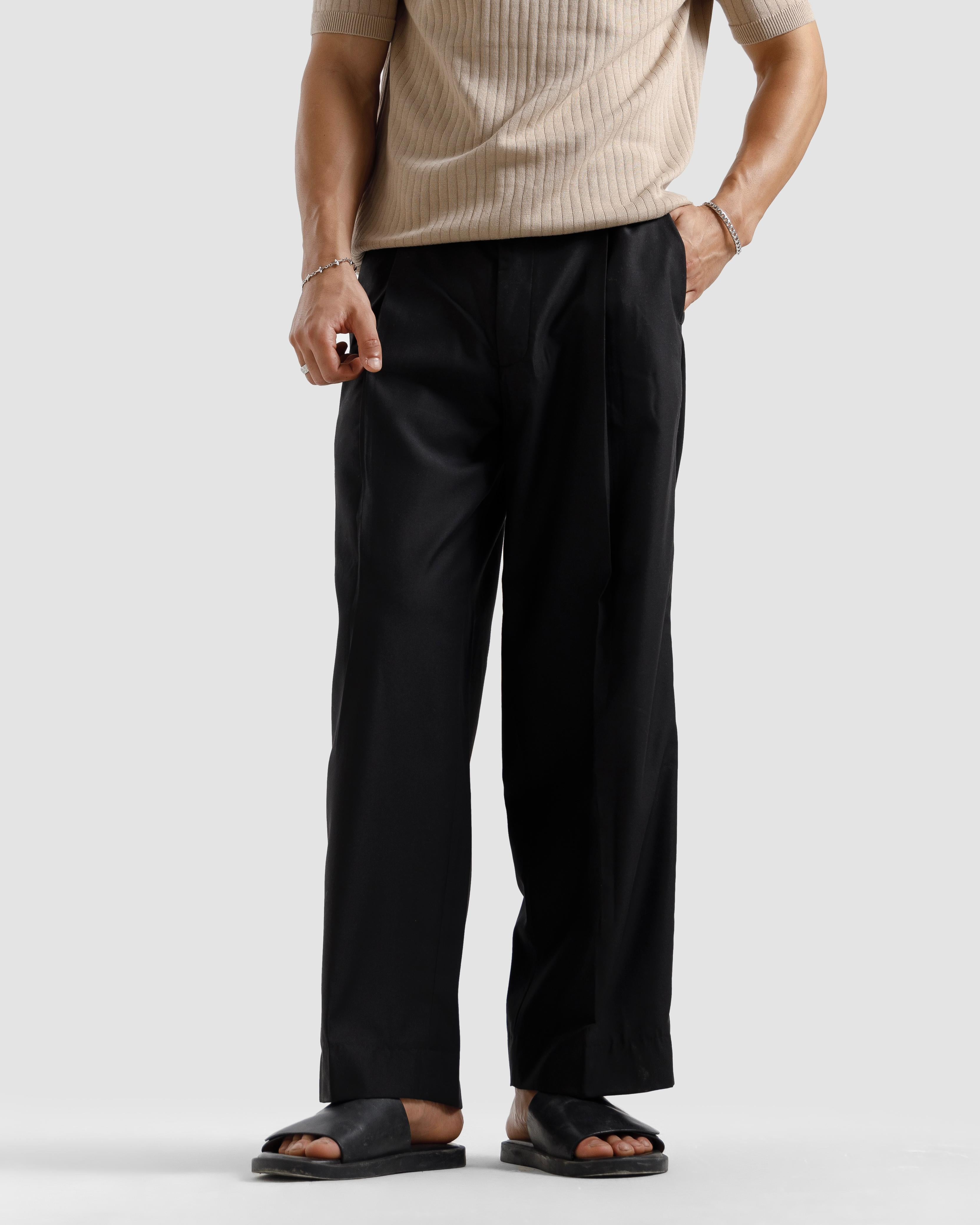 Tailored Wide Leg Pleated Pants