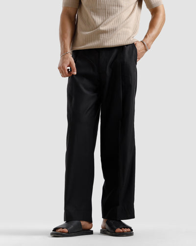 Tailored Wide Leg Pleated Pants