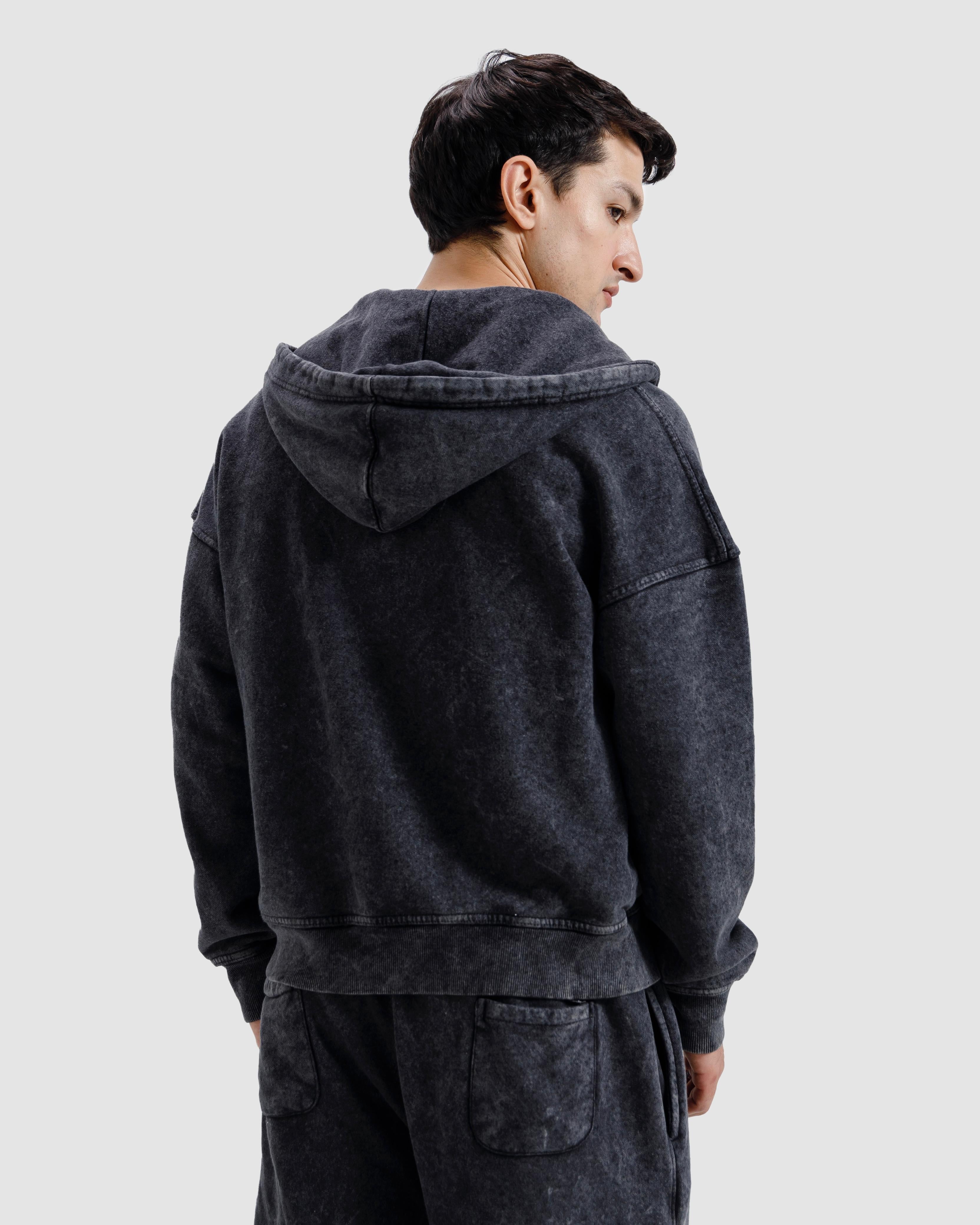 Washed Zipper Hoodie