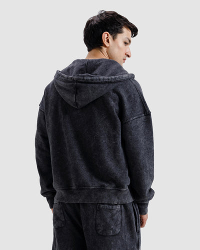 Washed Zipper Hoodie