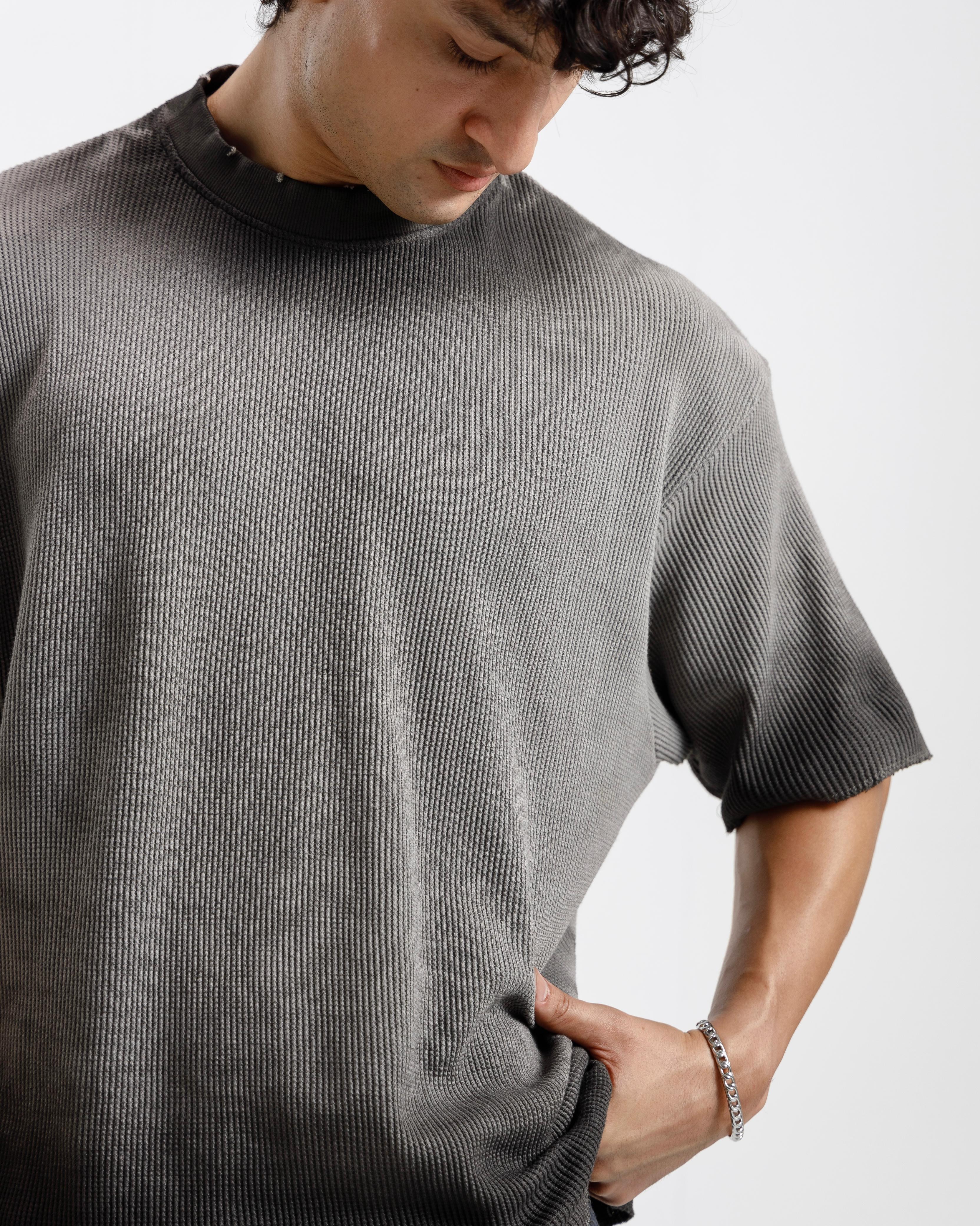 Washed Waffle Knit Essential Tshirt