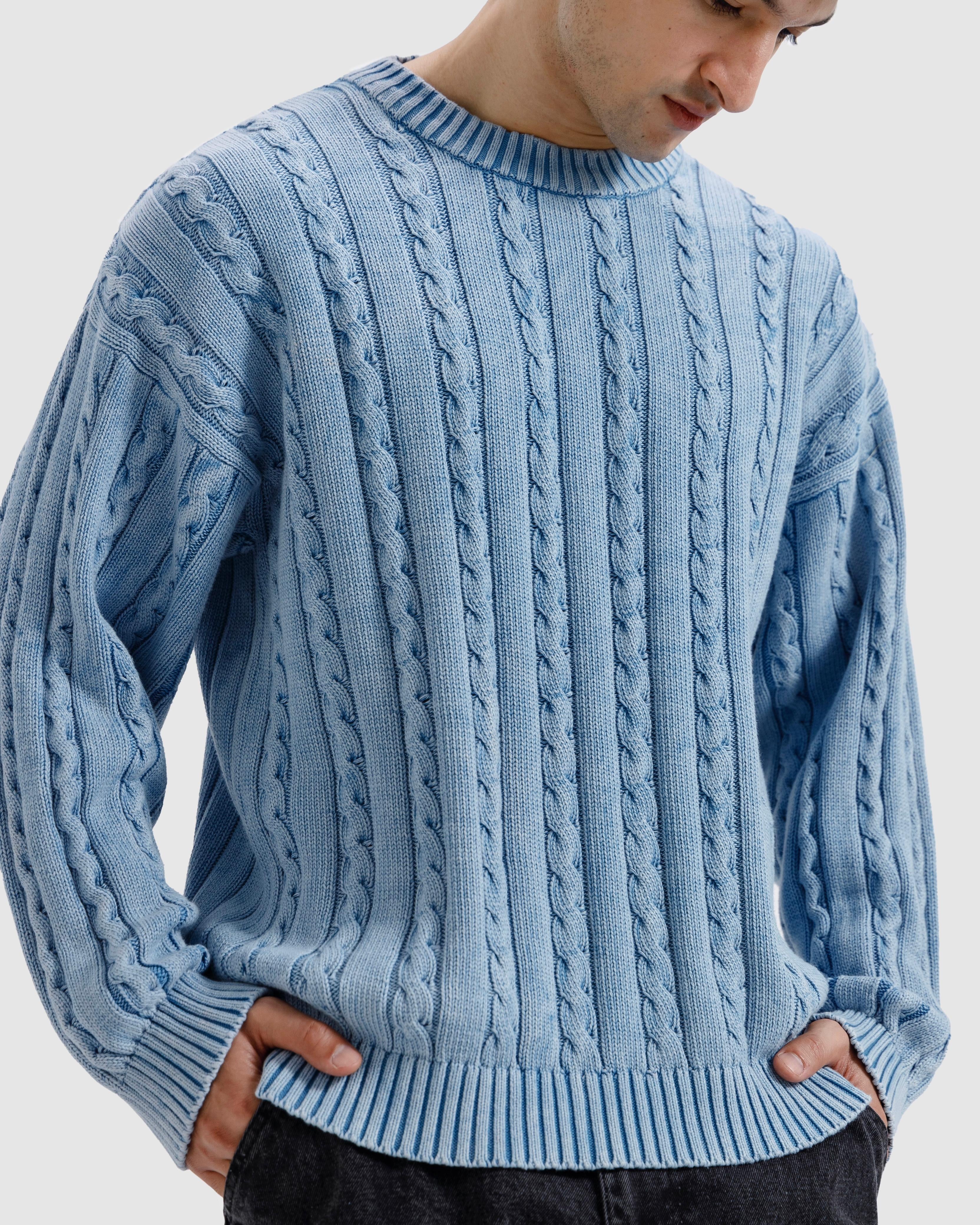 Washed Cable Knit Sweater
