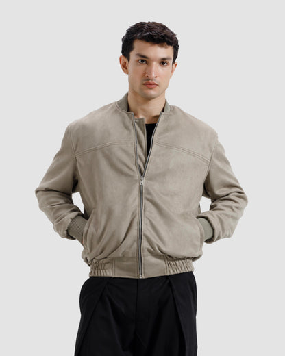 Suede Varsity Jacket