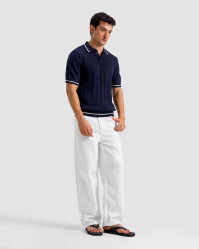 Cable Knit Polo