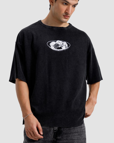 Washed Print Knit Tshirt