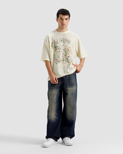 Washed Print Knit Tshirt