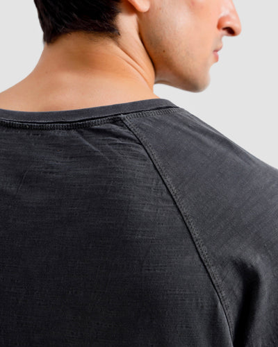 Washed Slub Textured Raglan Tshirt