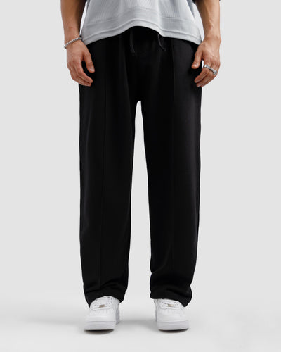 Black Pleated Essential Trousers