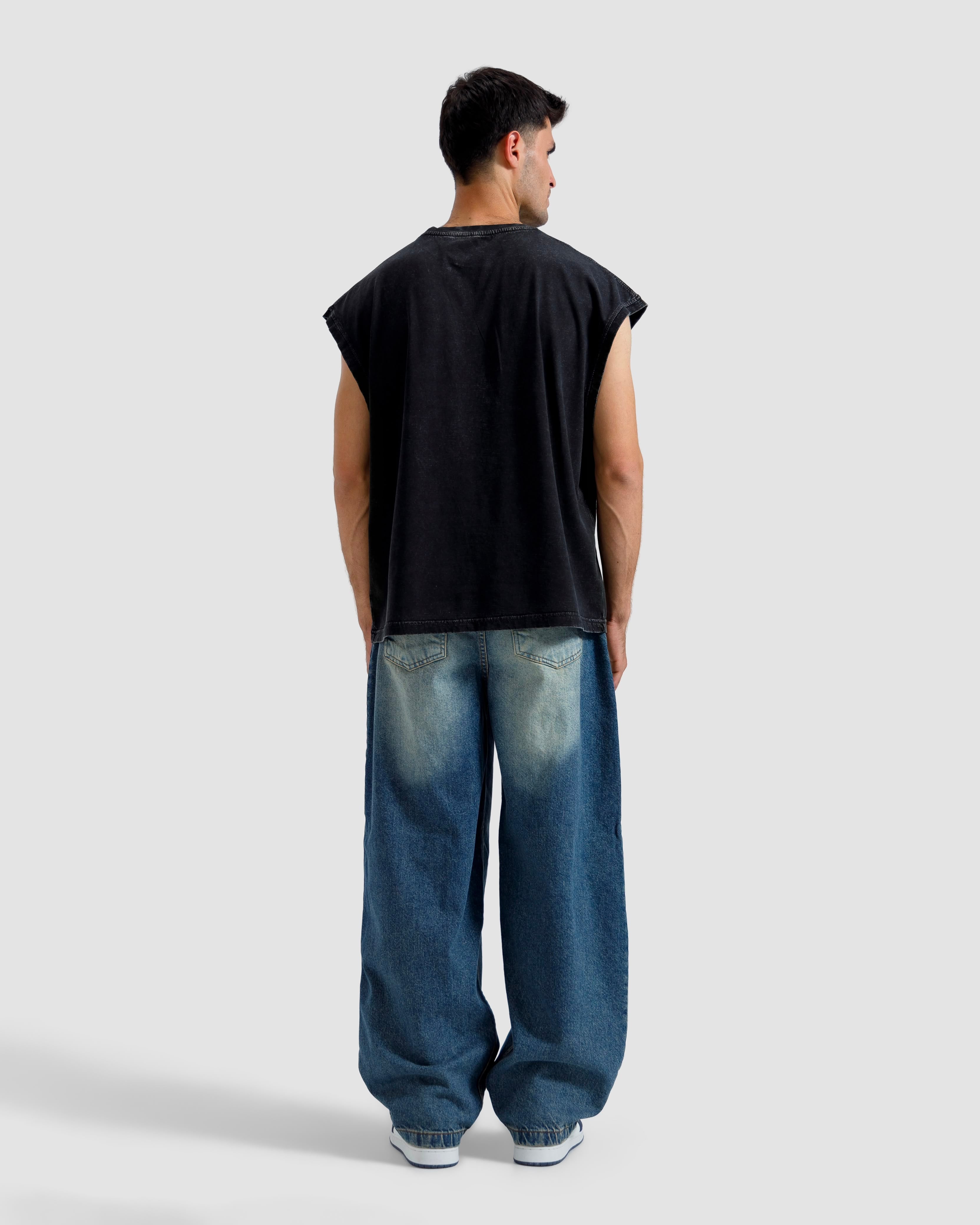 Washed Basic Sleeveless Tshirt
