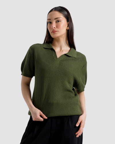 Textured Knit Polo