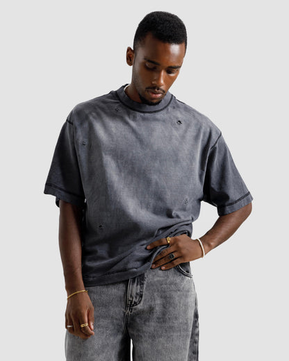 Faded Distressed Boxy Essential Tshirt