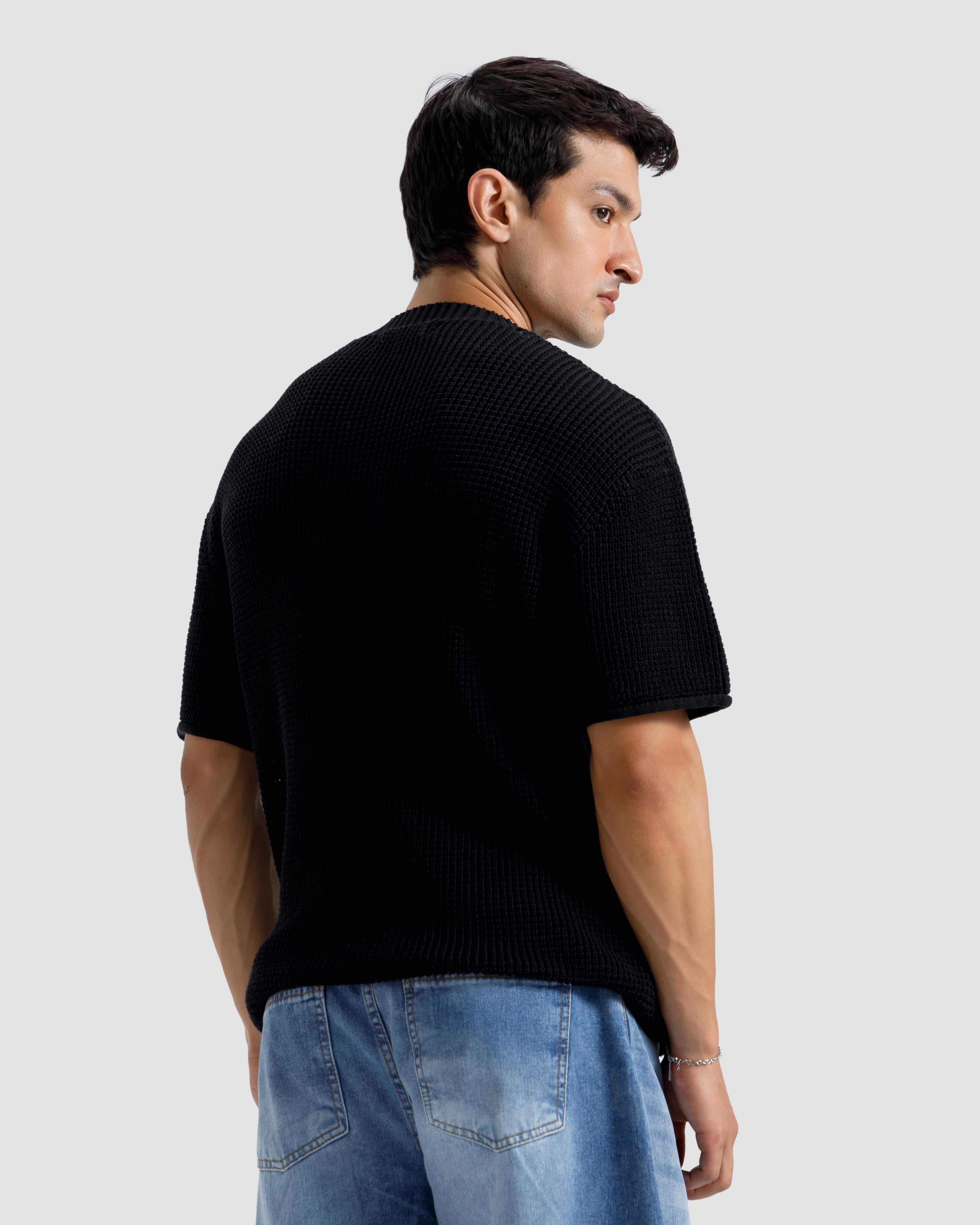 Relaxed Fit Textured Knit Tshirt