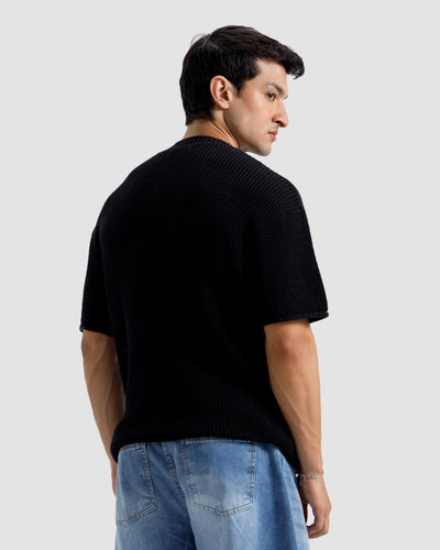 Relaxed Fit Textured Knit Tshirt