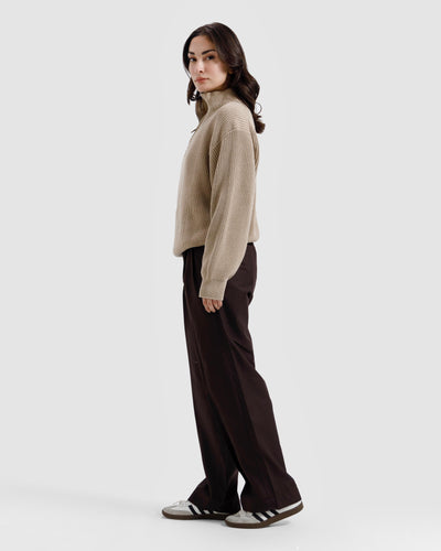 Knitted Quarter-Zip Sweater