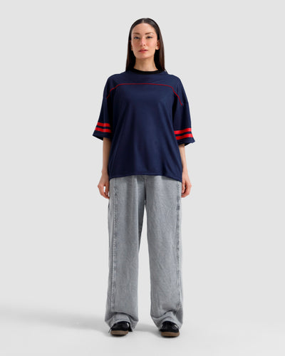 Varsity Pipping Mesh Tshirt