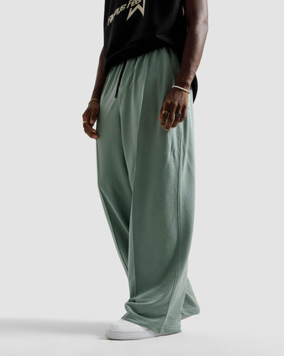 Straight-Leg Pleated Baggy Trousers
