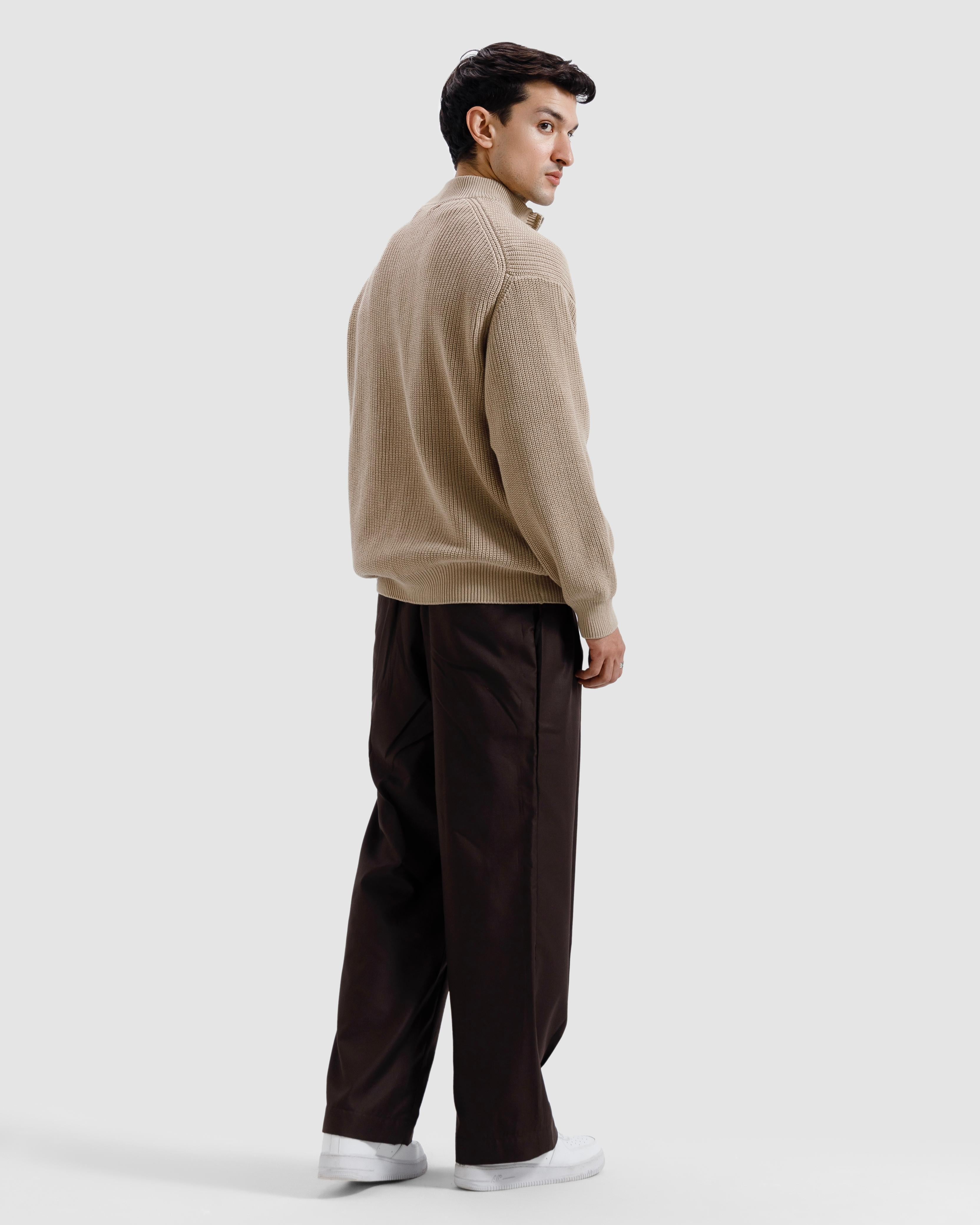 Knitted Quarter-Zip Sweater