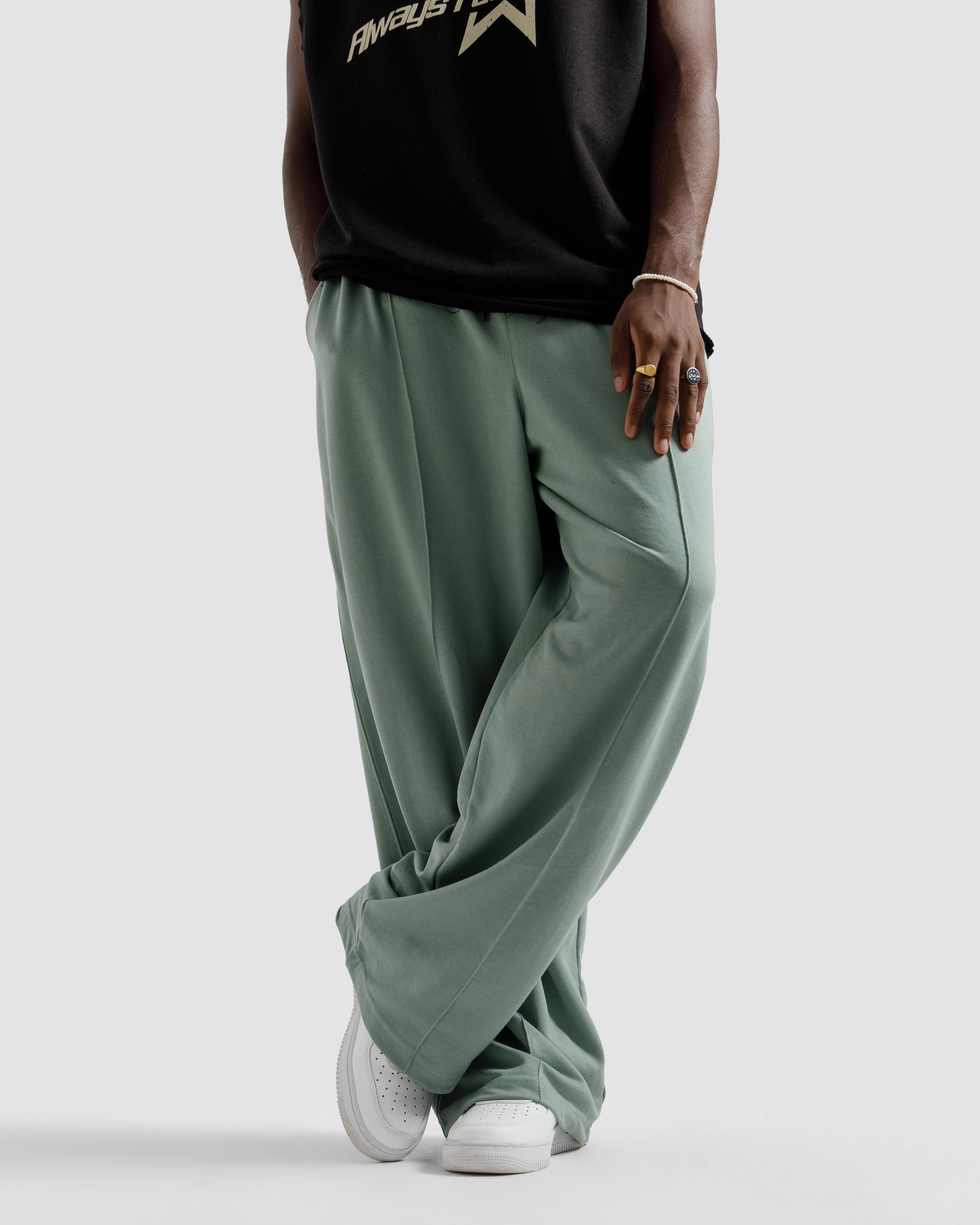 Straight-Leg Pleated Baggy Trousers