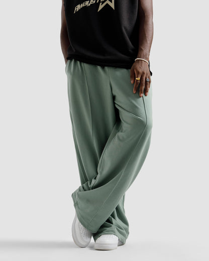 Straight-Leg Pleated Baggy Trousers