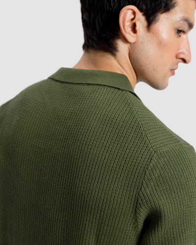 Textured Knit Polo
