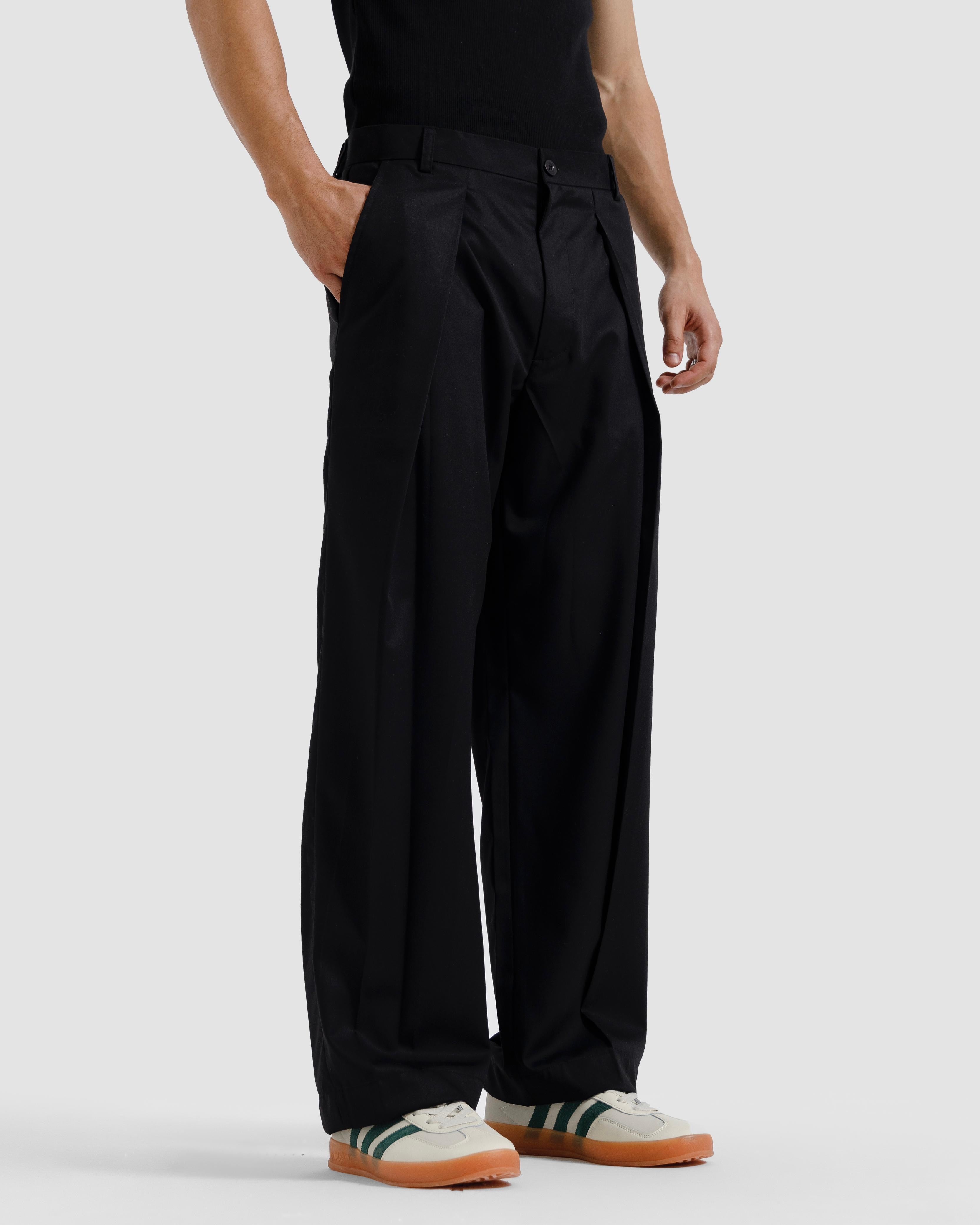 Tailored Pinstriped Pleated Pants