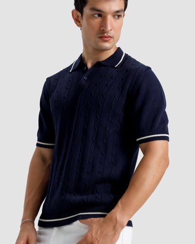 Cable Knit Polo