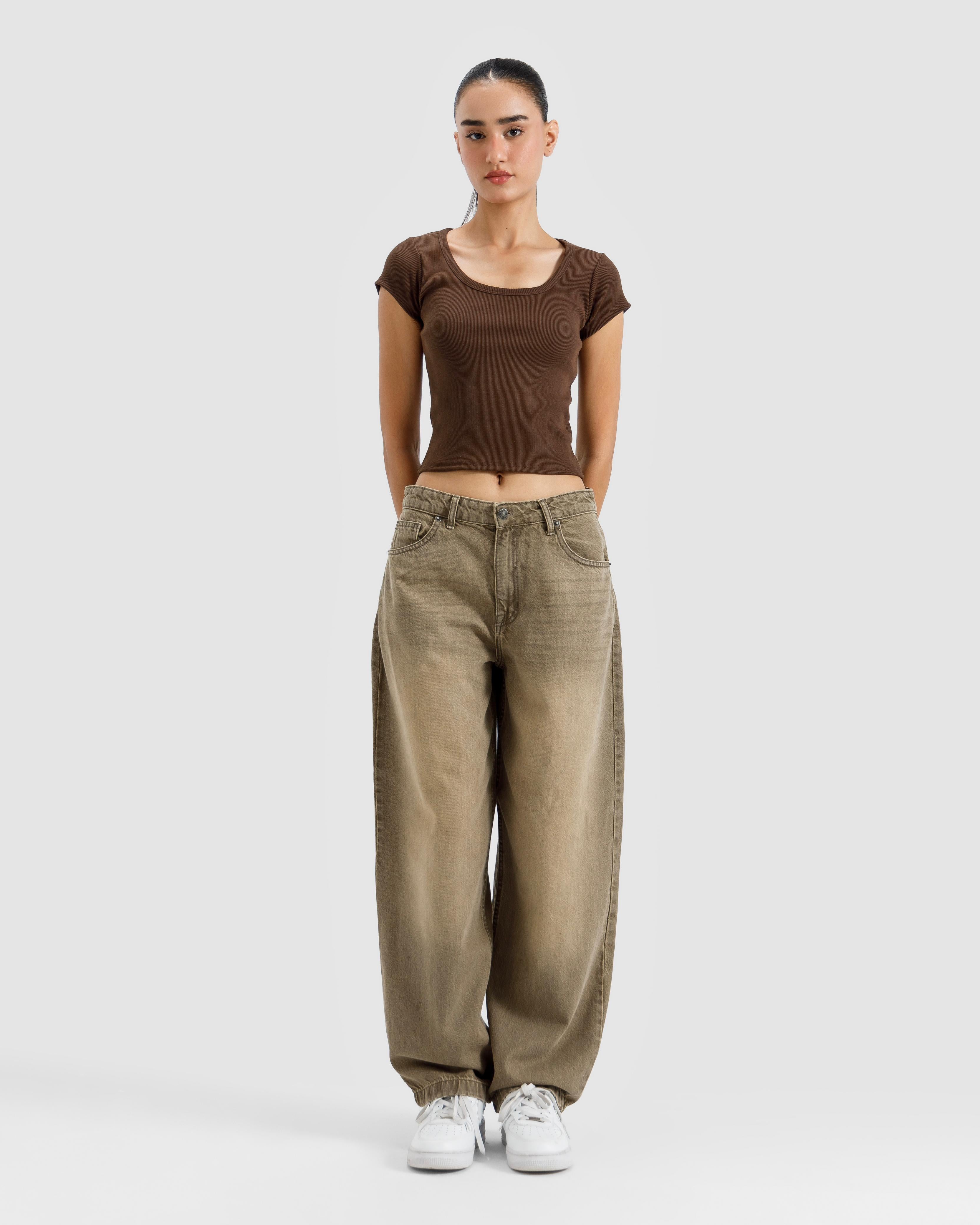 Scoop Neck Rib Tshirt