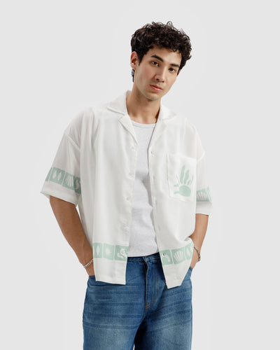 Creased Effect Graphic Shirt