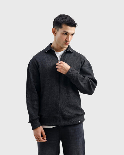 Mock Neck Quarter-Zip Sweater