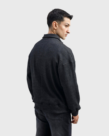 Mock Neck Quarter-Zip Sweater