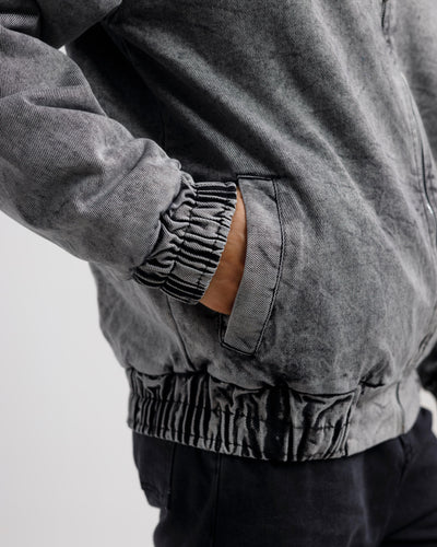 Washed Wind Breaker Denim Jacket