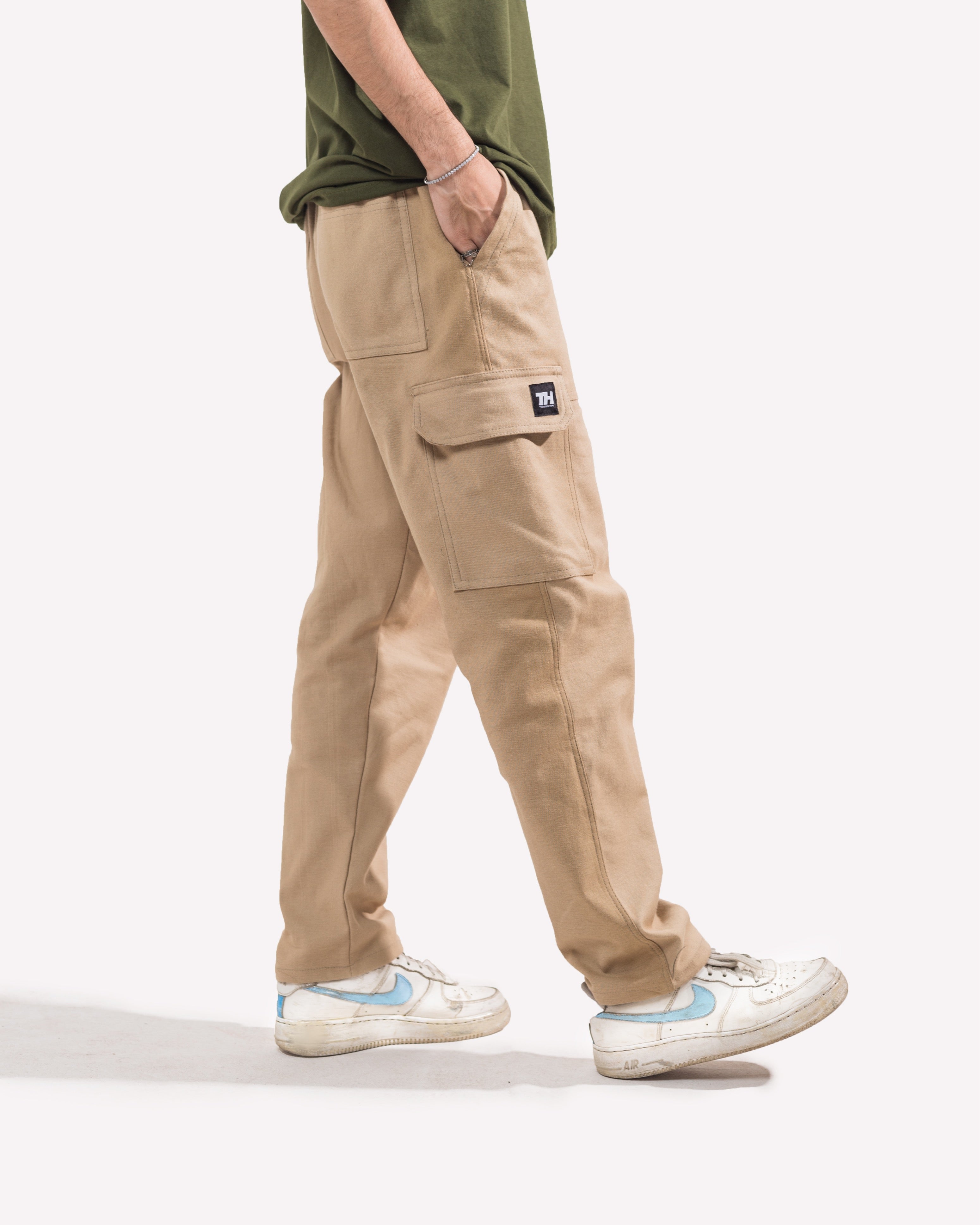 Beige Cargo Pants