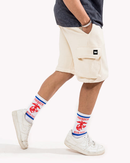 Cream Cargo Shorts