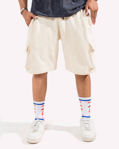 Cream Cargo Shorts